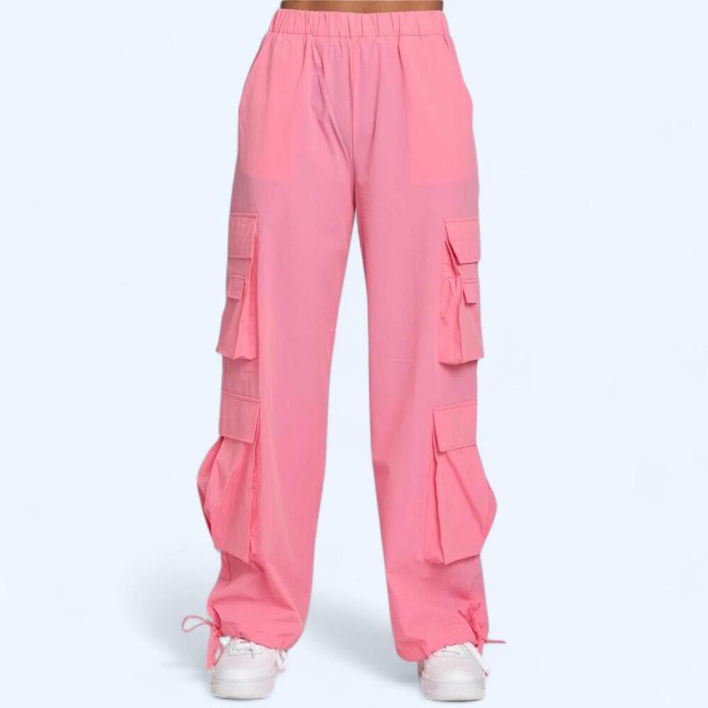 Gold Hinge pink cargo pants Y2K Streetwear Utility Wide Leg Size S